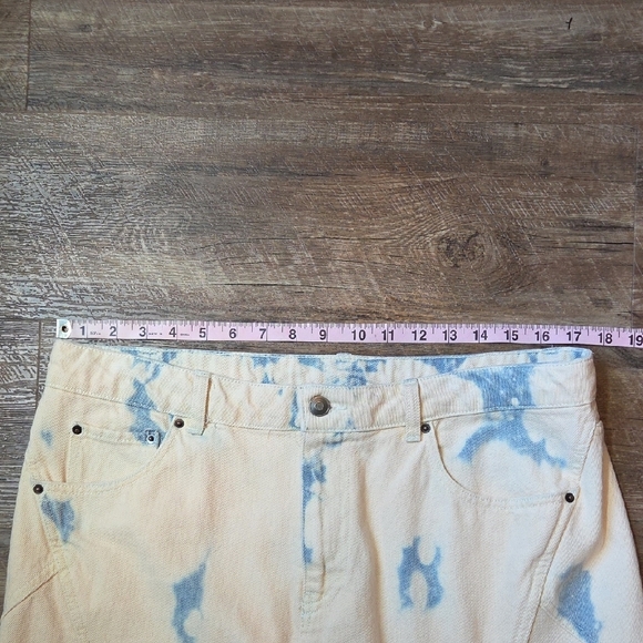 Future Collective Gabriella Karefa Size 12 Ivory & Blue Tye-Dye Denim Skirt - Picture 12 of 14